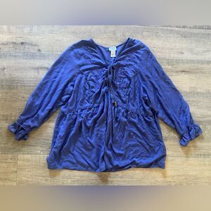 Monroe & Main women’s size 3X peasant top blouse shirt embroidery drawstring